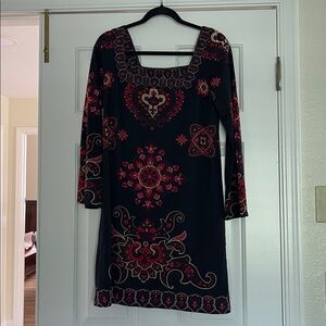 INC International Concepts Black and Pink Floral Dress Size Small - NEW